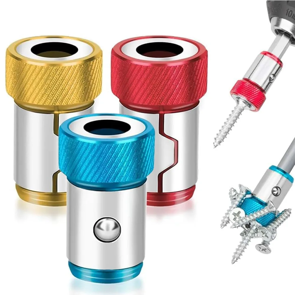 1/3Pcs Magnetic Screw Rings Magnetized Ring Screwdriver Bits For 1/4 Inch 6.35MM Screwdriver Bits Electric Screwdriver Bits