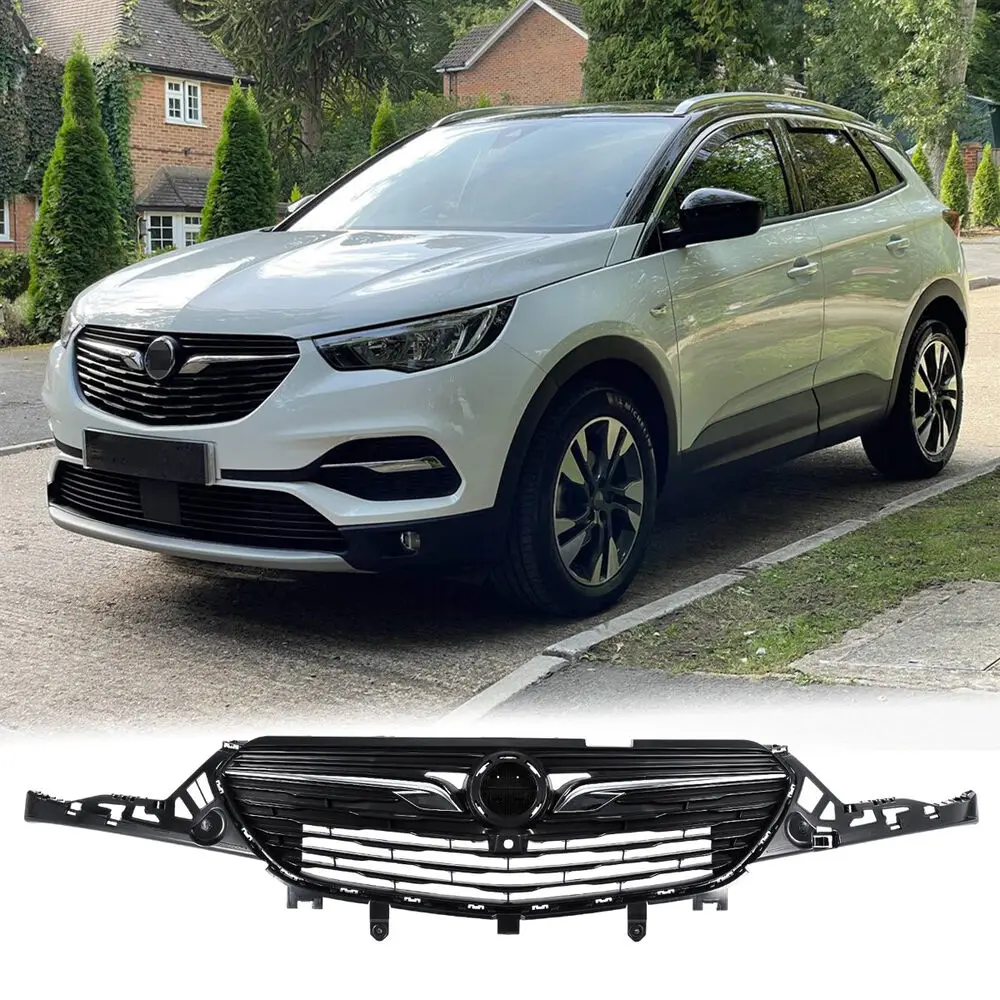 FRONT BUMPER MAIN RADIATOR TOP GRILLE FOR VAUXHALL GRANDLAND X 2017-2022 +CHROME