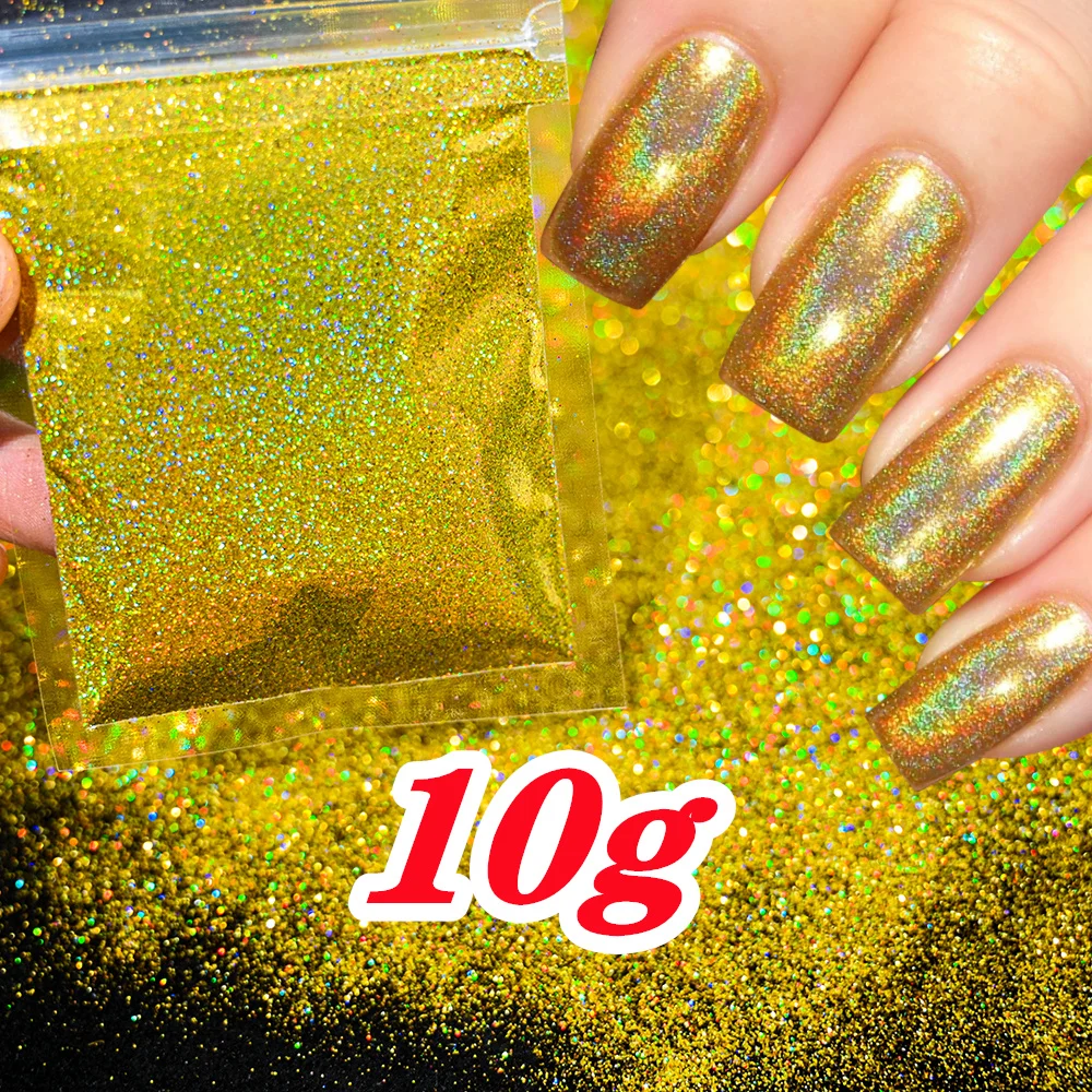 10g Holografische Laser Kerst Rode Glitter Poeder 0.2mm Regenboog Sparkly Rode HOLO Poeder 3D Dazzling Glitter Manicure Poeder