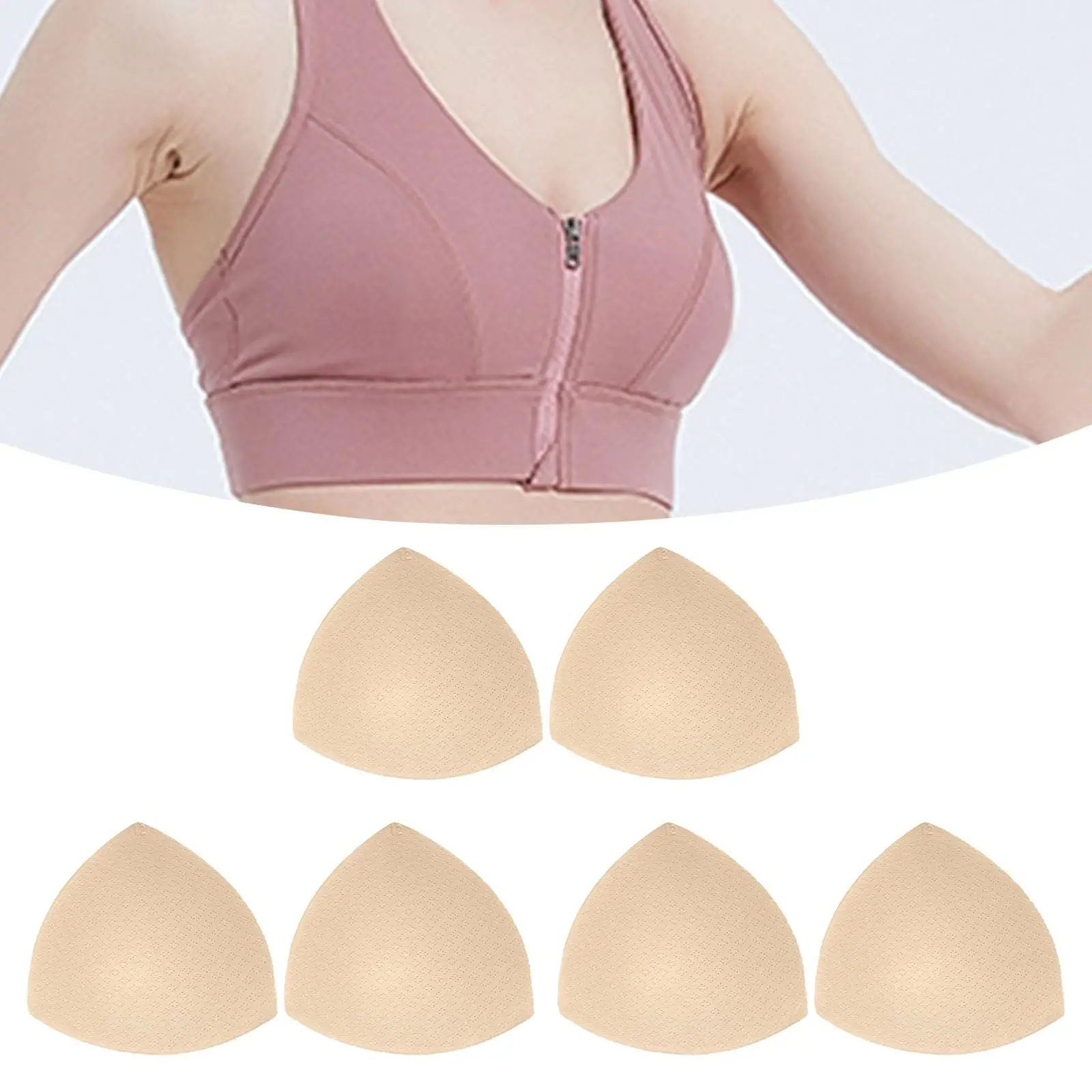 Triangle Foam Bra Insert Thin Bra Pads Inserts for Comfy Sports Replacements