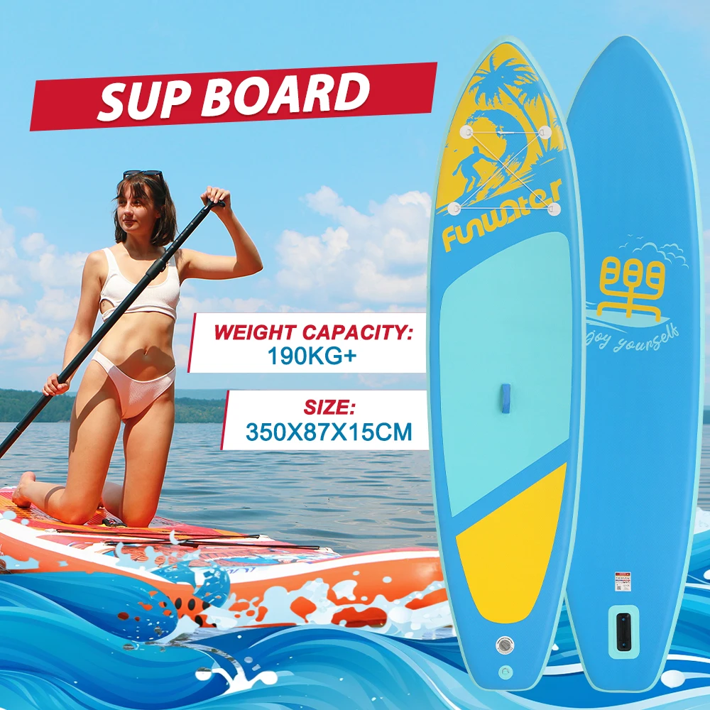 FunWater 350*87*15cm Sup Board Inflatable Surfboard Stand Up Paddle Board Inflatable Sup PaddleBoard with Accessories EU Stock