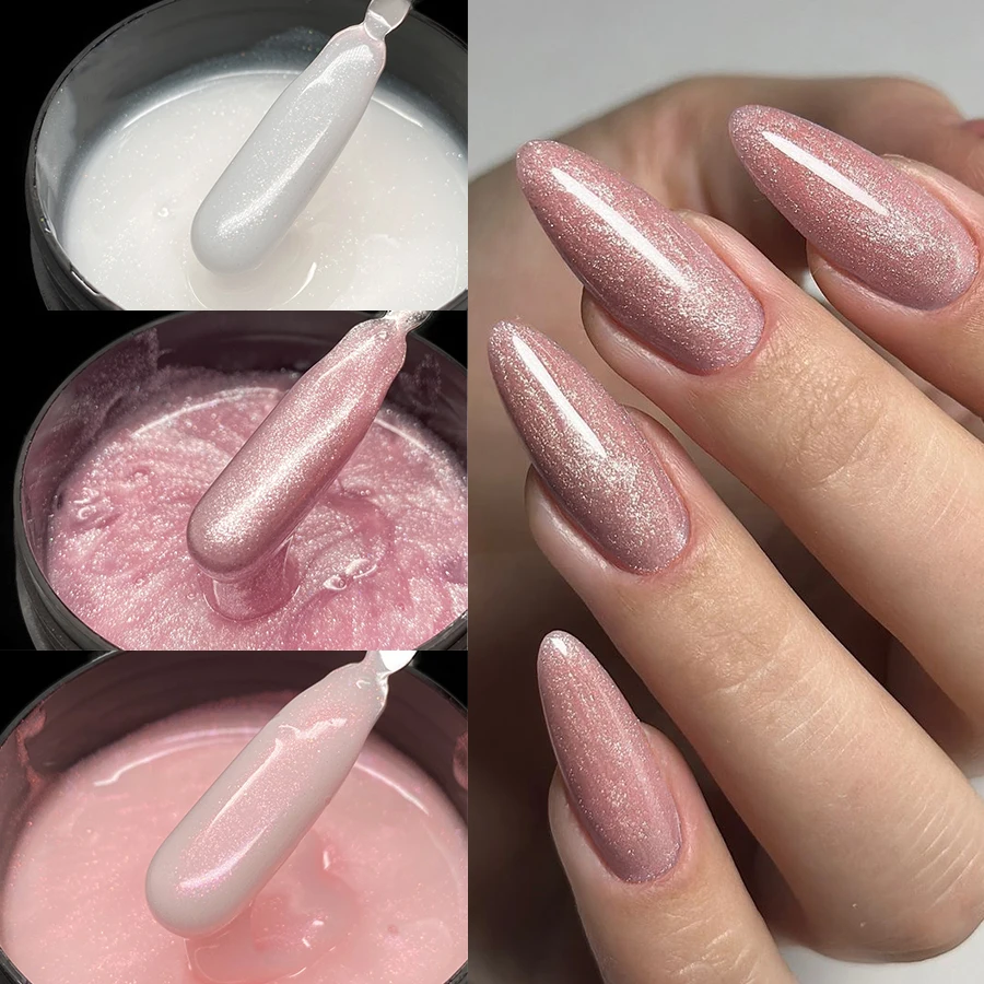 Jillnails بريق لامع حليبي الصلب جل منشئ مسمار لملحقات الأظافر 100 جرام الملكي الأزرق الوردي UV LED التمويه Selfleveling