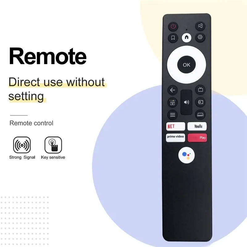 Y47A Voice Remote Control Replacement for Skyworth ART-V1 SW-for V6 English Voice Function Durable ABS Black