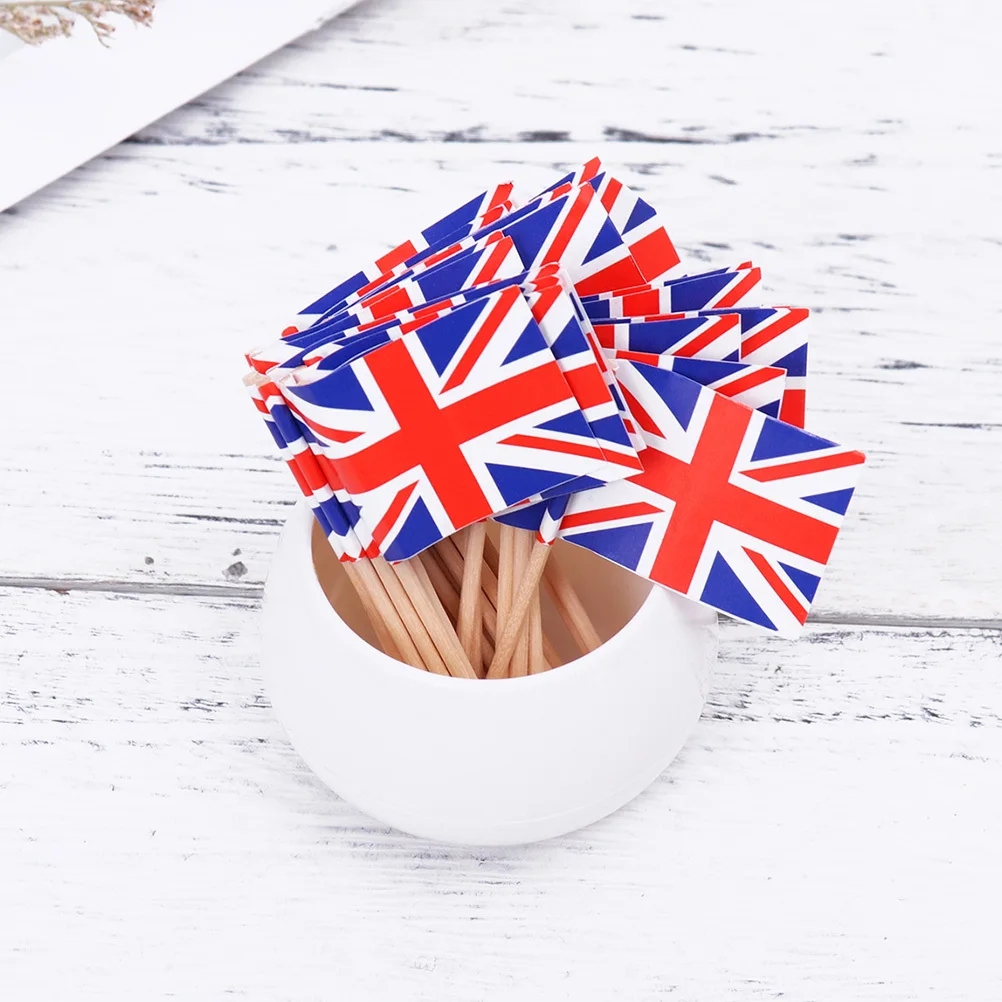 

200Pcs Toothpick Flags Wooden Cake Inserts Decorative DIY Party Cupcake Dessert Cocktail Fruit Picks for Birthday Wedding