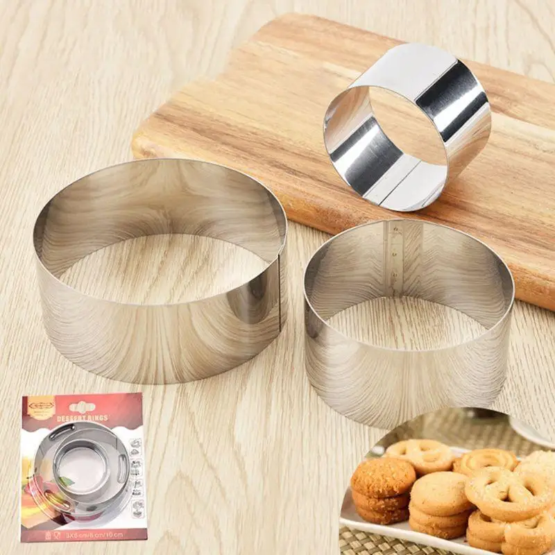 F19B 3 Pcs/set Stainless Steel Mousse Cake Mold Cake Mold Handmade Soap Mold Tools Great for Lollipop Hard Candy