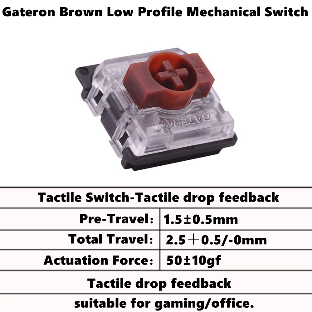 Gateron-Interruptor de perfil bajo para teclado mecánico, accesorio de 3 pines para Air75, Nuphy, ultradelgado, Ultimate, Air60, K1, K3, K7, KS27, KS33, rojo, azul, marrón