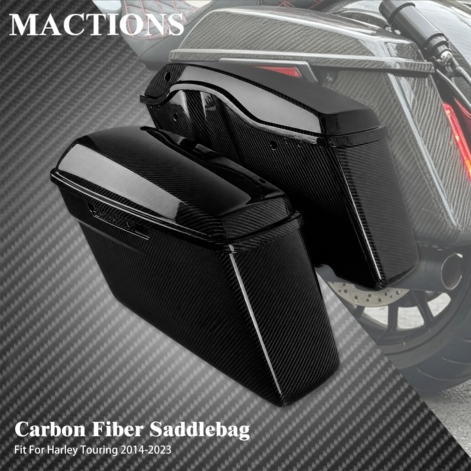 Motorcycle Hard Saddlebags Luggage Side Box With Lids For Harley Touring 2014-2023 Road King Electra Street Glide Ultra Limited