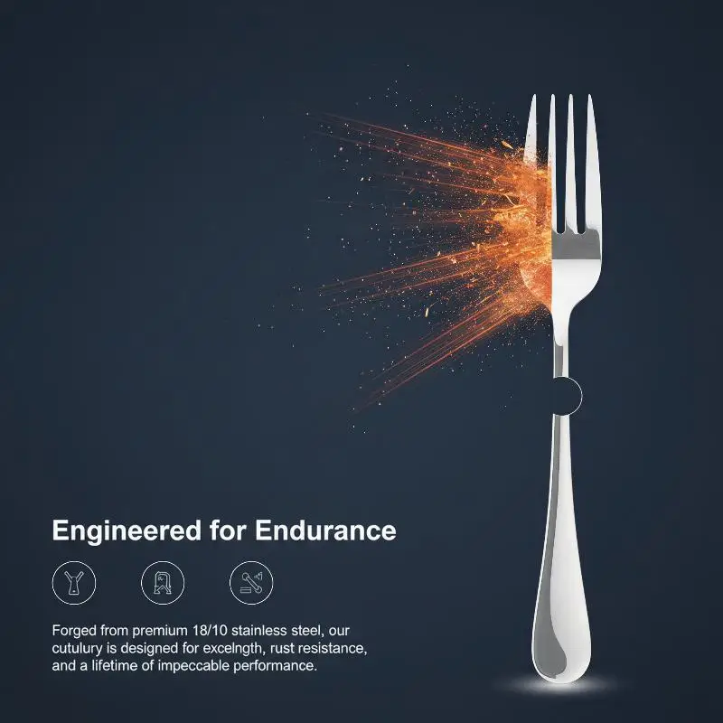 Stainless Steel Flatware Cutlery Set Mirror Finish Rust Proof For: 1/3/5 PCS Home Restaurant Dining view 4