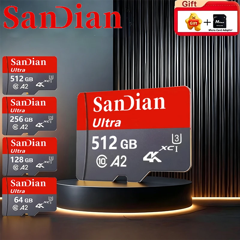 TF Cards 32GB 64GB Micro TF SD Card 128GB Memory Card 512GB SD Cards U1 for Tablet/Laptop/Desktop/Mobile/MP4 Player/Recorder