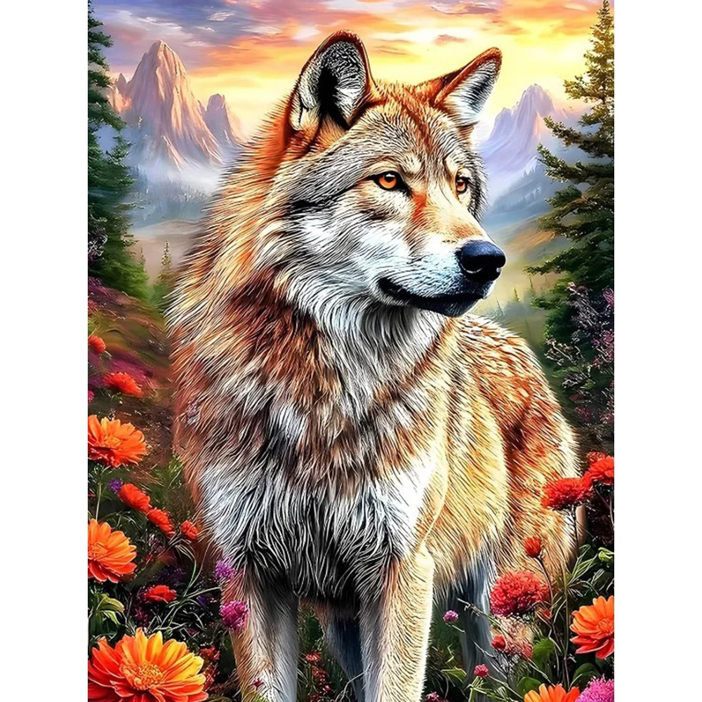 

EverShine Diamond Painting Wolf 5D Full Square Round Drill Mosaic Animal DIY Picture Of Rhinestones Embroidery Forest Home Decor