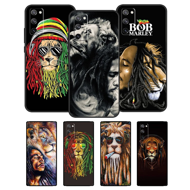 Rasta Lion Reggae Bob Marleys Coque For Samsung Galaxy S20 FE S21 Ultra S9 S10 Note 10 Plus Note 20 S22 Ultra Case