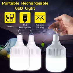 Rechargeable Camping LED Lights Portable Emergency Bulb Lights USB Built In Battery Bright Flashlight Outdoor Lantern with Hook