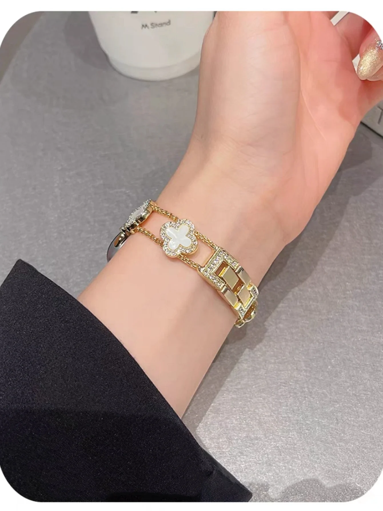 Bel braccialetto in acciaio inossidabile Bling per cinturino Apple Watch Series Ultra 10/9/8/7/6 38mm 40mm 41mm 42mm 44mm 45mm 46mm cinturino