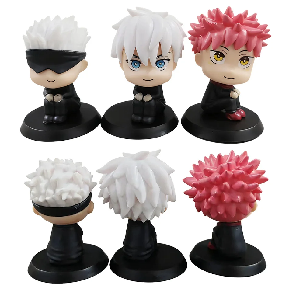 Anime Jujutsu Kaisen Figure Itadori Yuji Gojo Satori Fushiguro Megumi Kugisaki Kawaii Toy Car Decoration PVC Model ChristmasGift