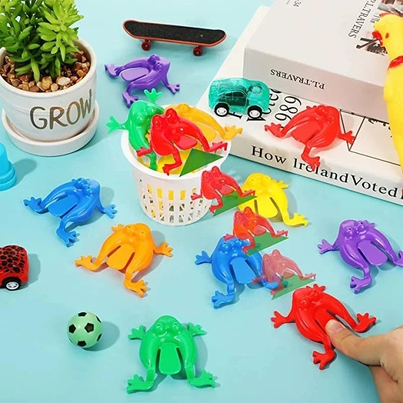 10Pcs Little Jumping Leap Frog Bounce Fidget Toys for Kids Novelty Assorted  Stress Reliever Toys for Children Birthday Gift