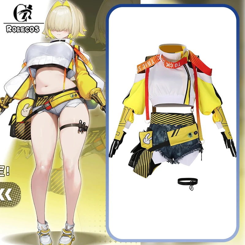 

ROLECOS Game GODDESS OF VICTORY: NIKKE Eleg Cosplay Costume Yellow Default Wig Outfit Women Halloween Carnival Party Full Set