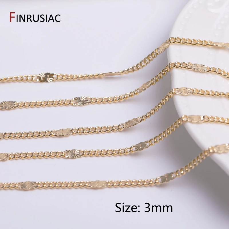 Multi Arten 14K vergoldetes Messing Metall Runde Gliederketten, DIY Schmuck Spulenketten Halskette Armband Herstellung Zubehör – Detail 29