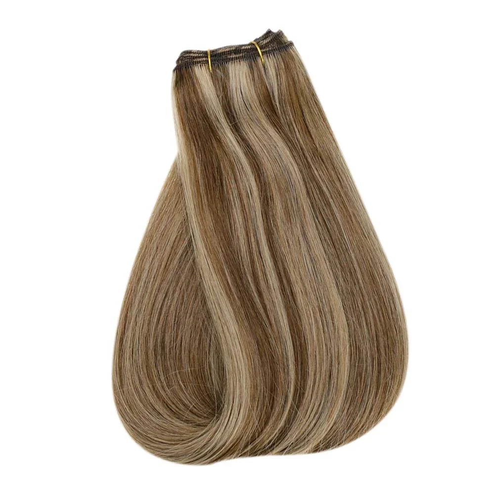 LaaVoo Human Hair Weft Sew in Hair Extensions Brazilian Human Hair 100G 14-24inch Human Hair Bundle Hair Weave Real Human Hair