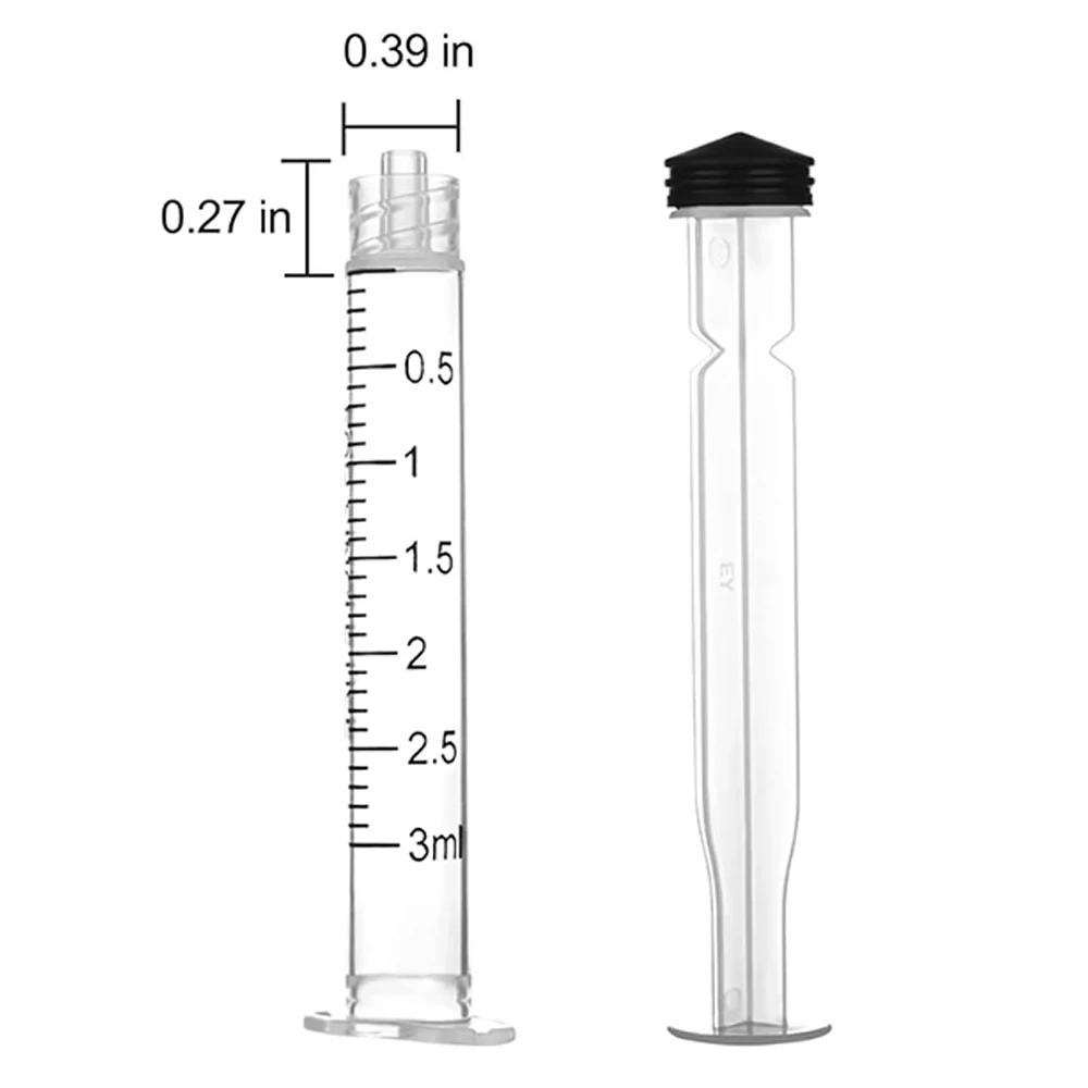 3ml Luer Lock Plastic Syringe Without Needle, Liquid Measuring Dispensing Tool for Lab, Pet Feeding, DIY Craft Liquid Transfer