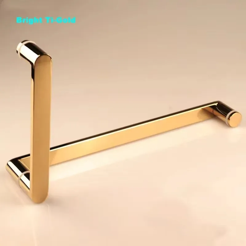 L Shape Square Tube 304 Stainless Steel Pull Handle, 3 Hole Design for Bathroom Sliding Door