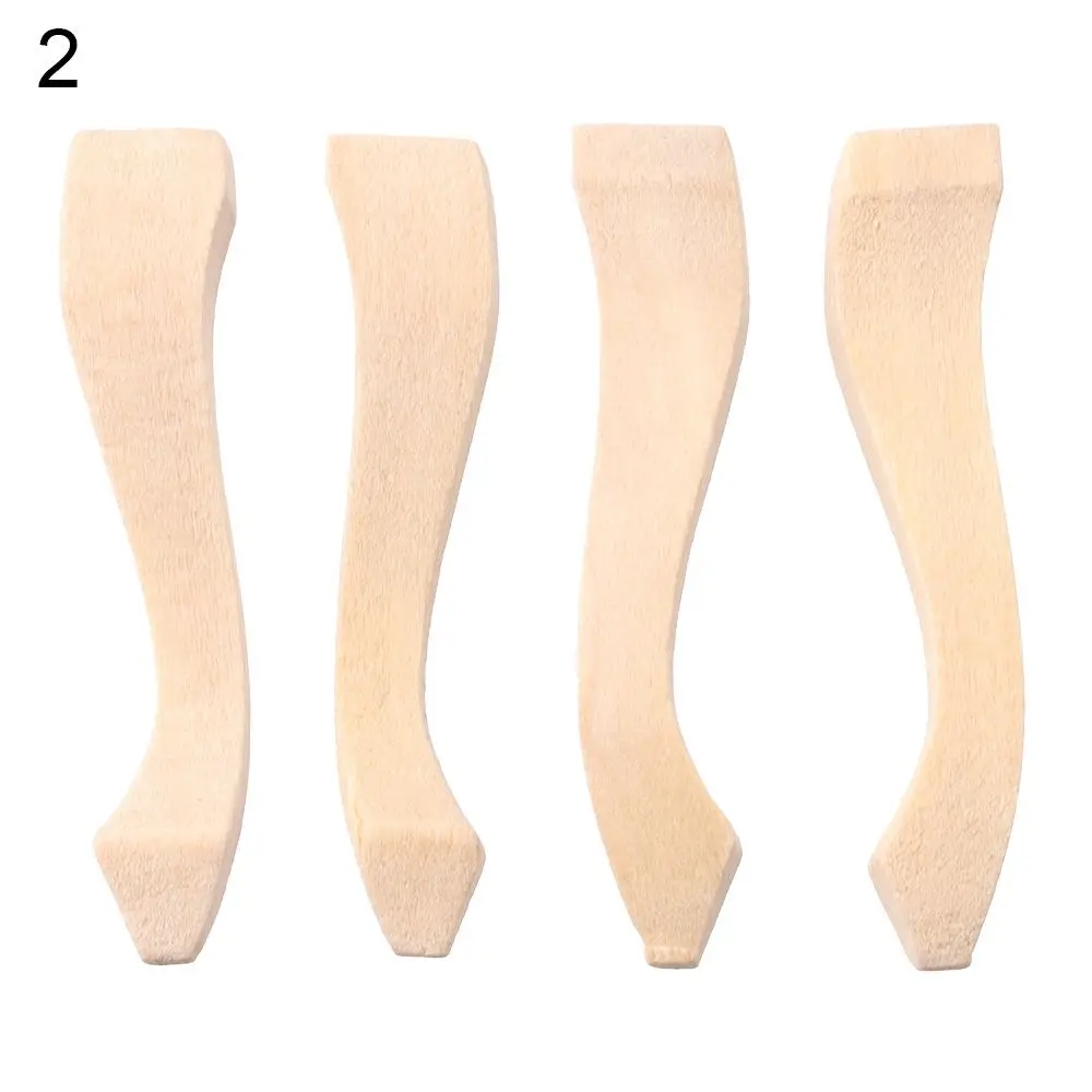

4pcs Kids Toy DIY 1/12 Doll Wood Carved Cabinet Seat Feets Dollhouse Decor Accessories Miniature Furniture Foot