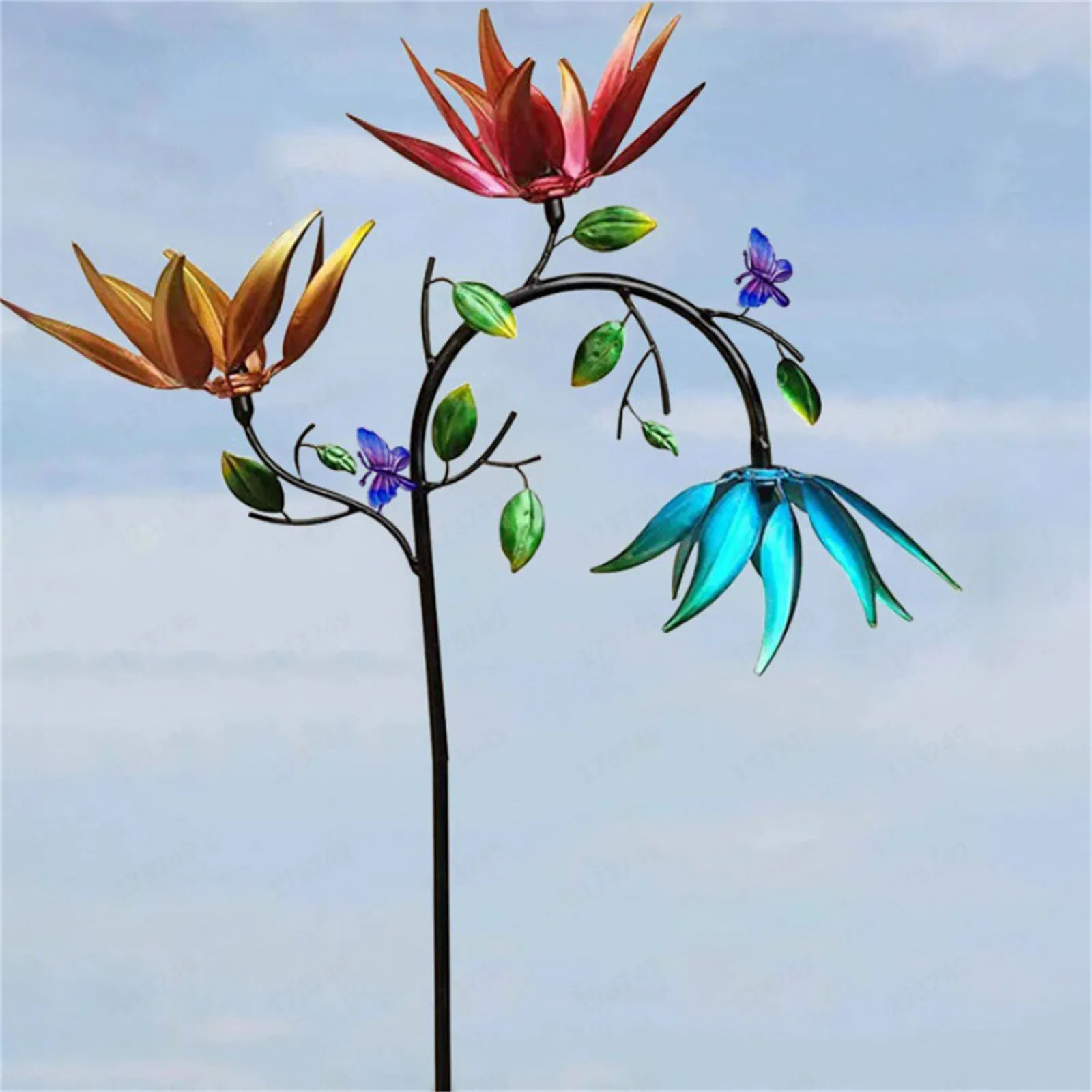 Large Metal Wind Spinners Windmill For Yard And Garden Outdoor Art Decoration Garden Windmill Colorful Decoration Dropship