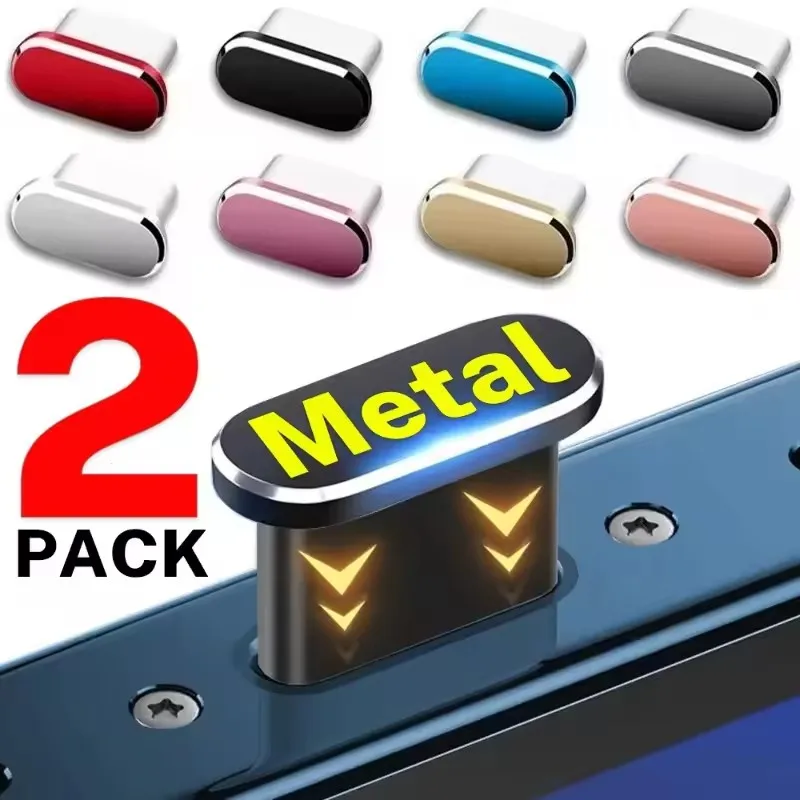 Metal USB C Dust Plug Mobile Phone Type-C Charging Port Protector Cap Dustplugs for iPhone 15 16 Samsung Galaxy S25 S24 Xiaomi