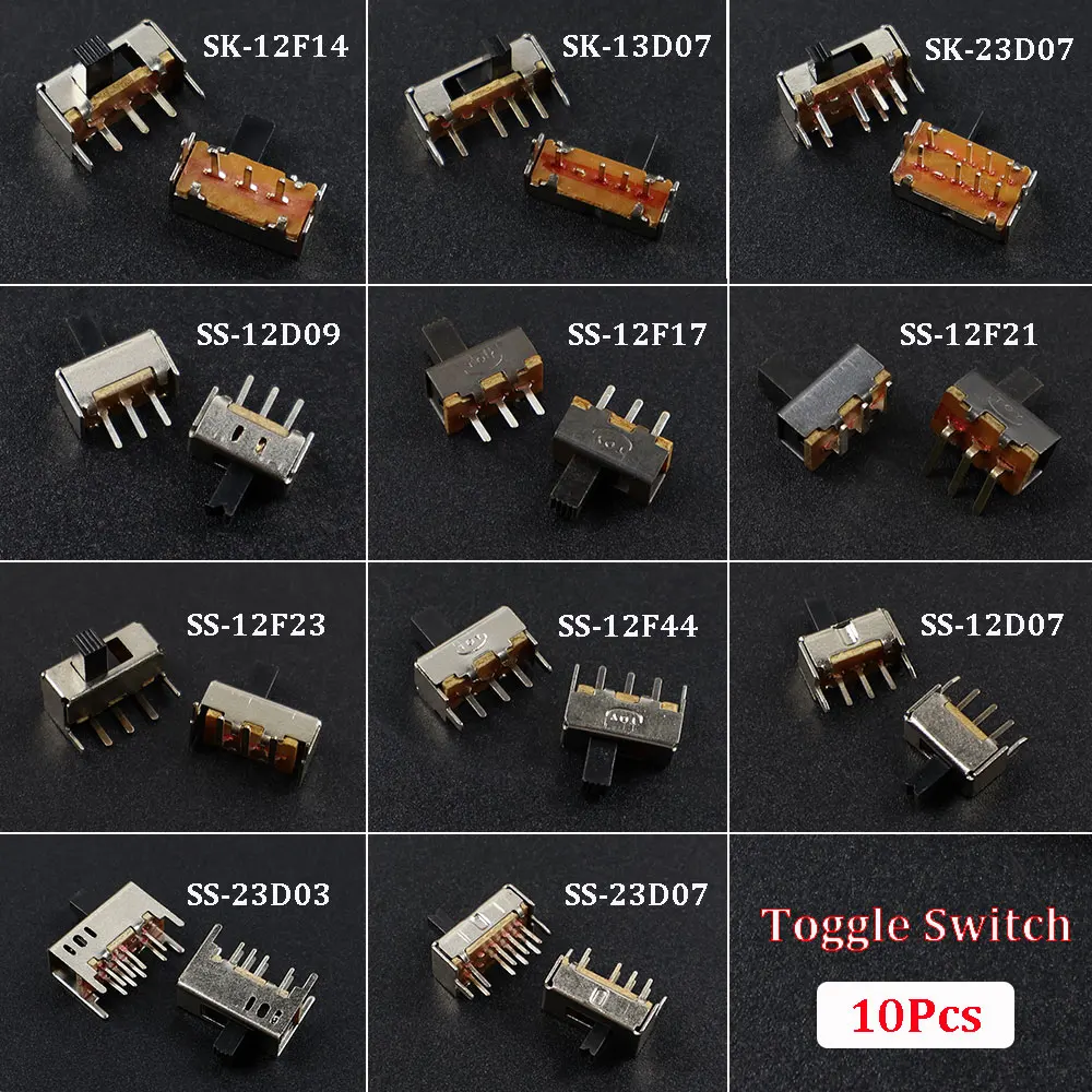 

10PCS SS-12D00 SS23D07 Slide Switch Slide Gear Fluctuation Band 2/3 File Single Double Horizontal Mini Horizontal Power Supply