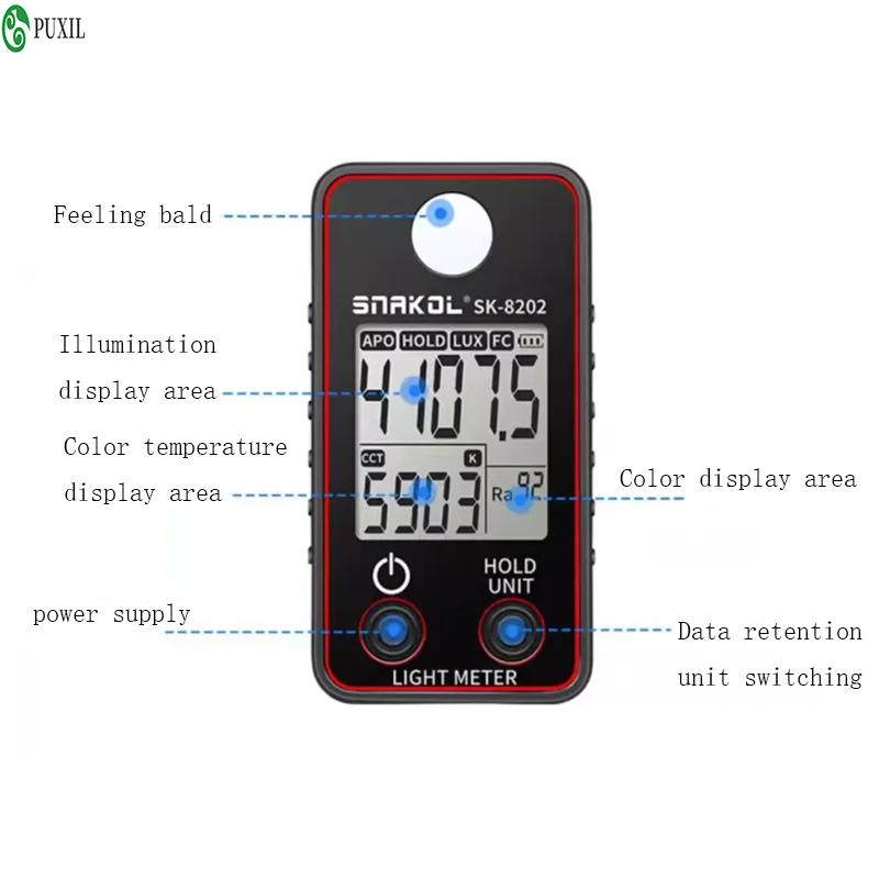 Precision spectrometer, portable multifunctional spectrometer, digital display optical instrument, color temperature lighting to