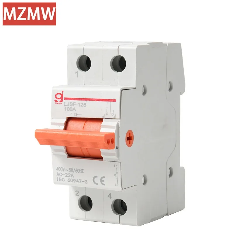 ZOII 3 posiciones 1P AC 100A 125A interruptor de transferencia Manual de doble potencia disyuntor de enclavamiento 400V MTS PC clase para aislador Solar