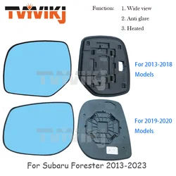 TVYVIKJ 1 pair heated side rearview mirror blue glass lens For Subaru Forester 2013-2023 Wide angle view anti glare car mirrors