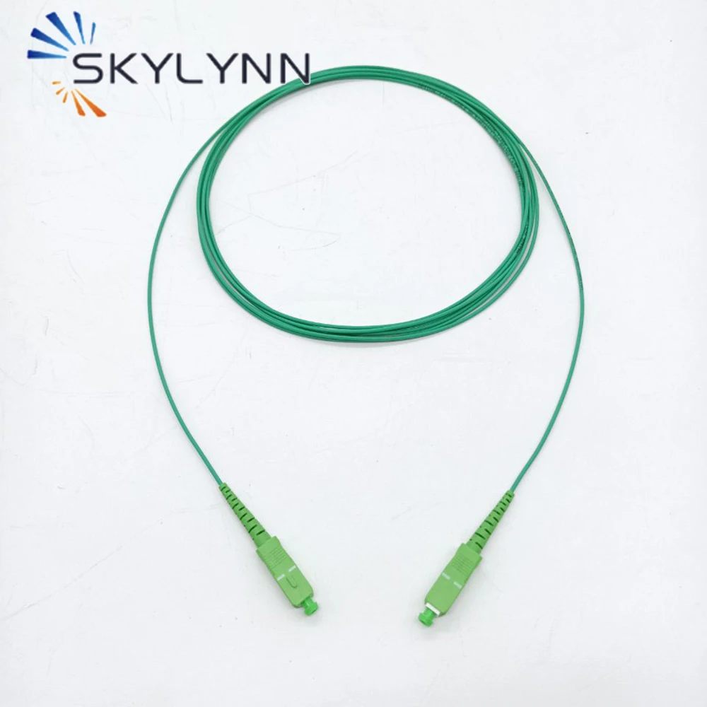 Customized 100 PCS SC/APC-SC/APC Single Mode G657A2 Simplex Core 1.6mm Diameter Fiber Optic Patch Cord Green LSZH Jacket 3.5M