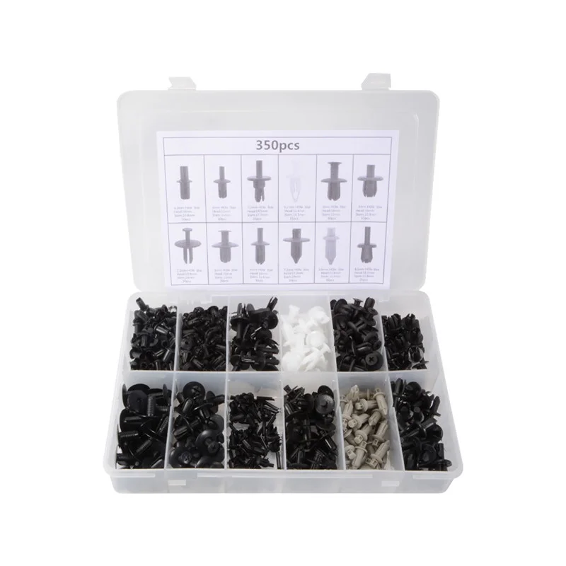 350 Pcs Auto Car Push Retainer Pin Rivet Trim Clip Panel Moulding Assortments Set With 1 Pcs Screwdriver for