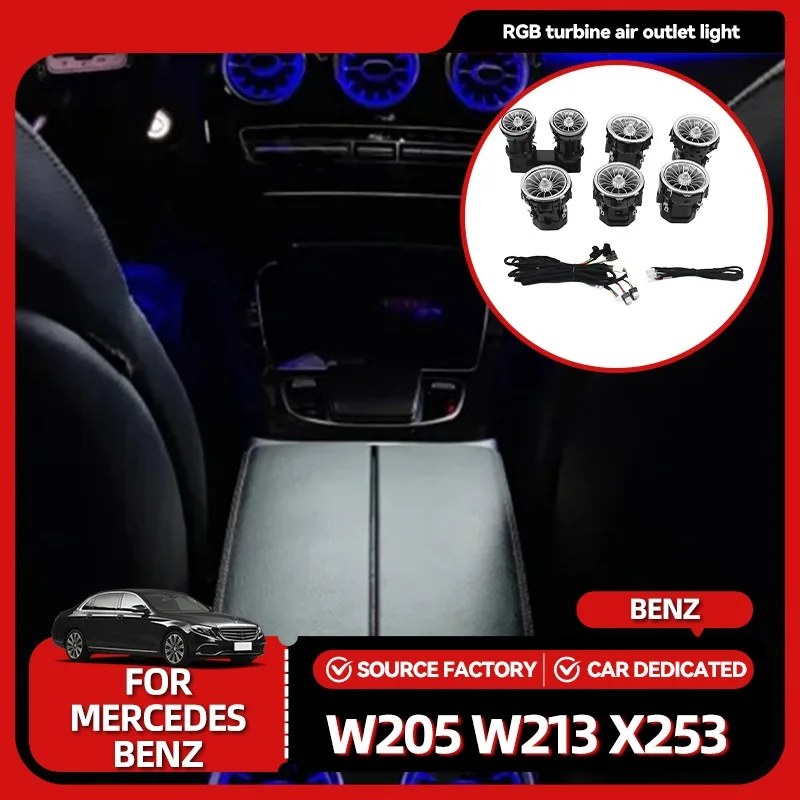 

Interior Mouldings LED Vent 256 Colors APP Controls For Mercedes Benz W205 W213 X253 W177 W118 W117 W176 X156 W222 RGB Turbo Air