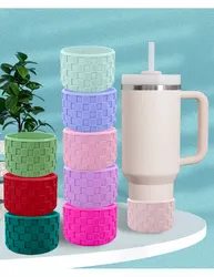 Geedyn 3D Texture Silicone Checkered Tumbler Boot For 30&40OZ Bottle Cup Sleeves Accessories