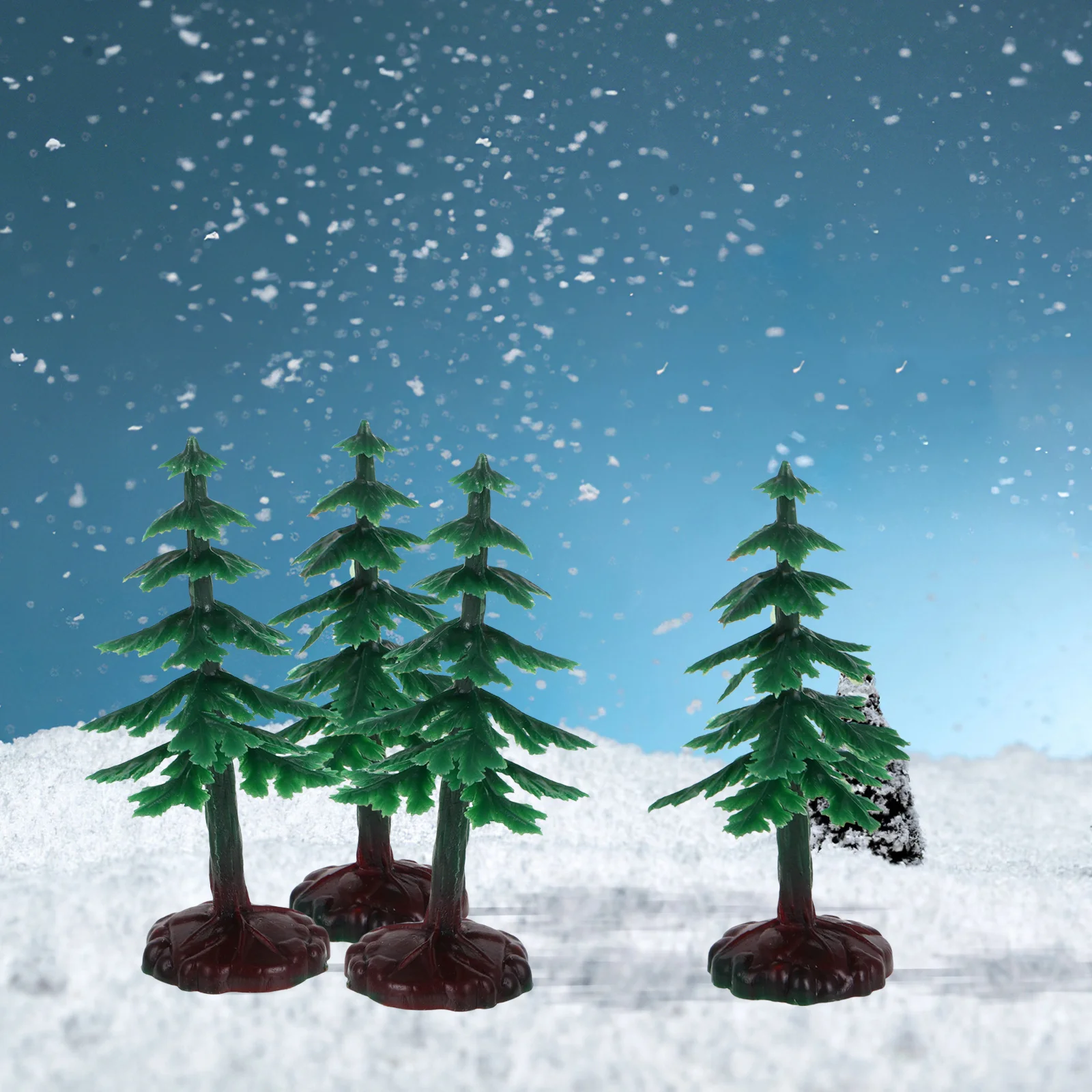 

20 Pcs Christmas Tree Decoration Pine Sand Table for Village Cake Toppers Plastic Bottle Brush Trees Diy Crafts Miniature