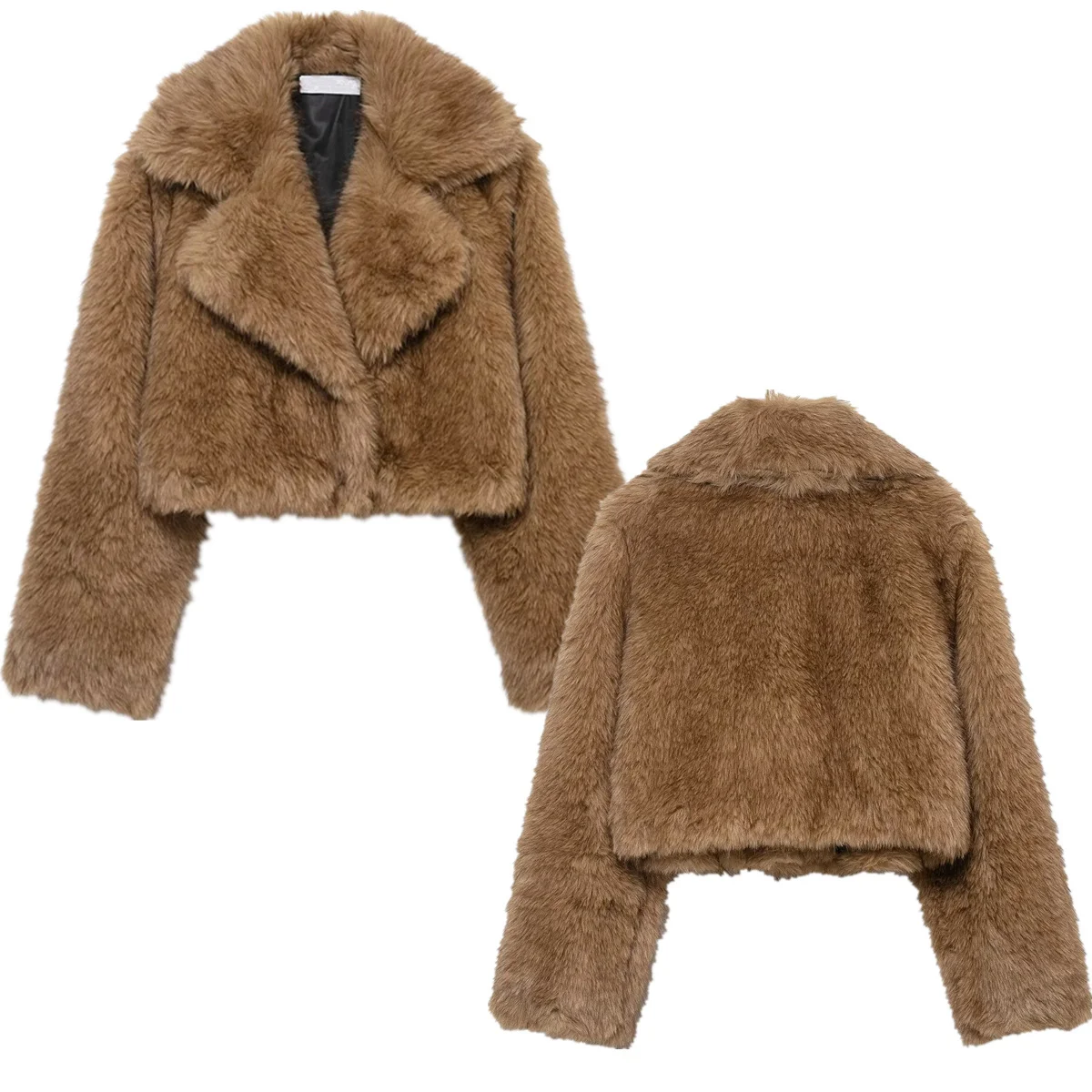 

Jenny&Dave Minimalist Winter Short Coat Women's Jacket Woman Clothes Tops Vintage Faux Fur Blazer Woman