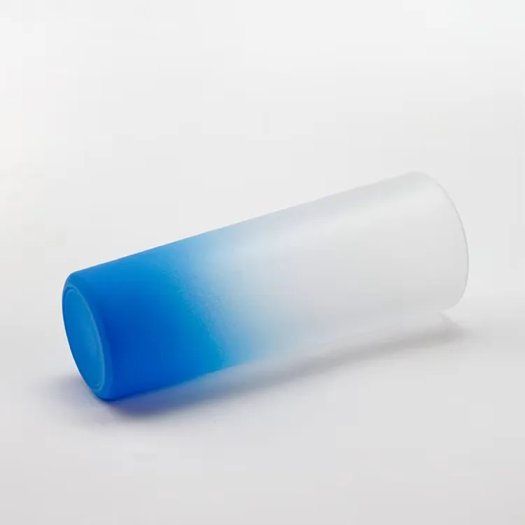3oz Blank Frosted Shot Glasses with Gradient Colorful Bottom, Small Frosted Wine Tumbler Cups, Sublimation Blanks for DIY Person