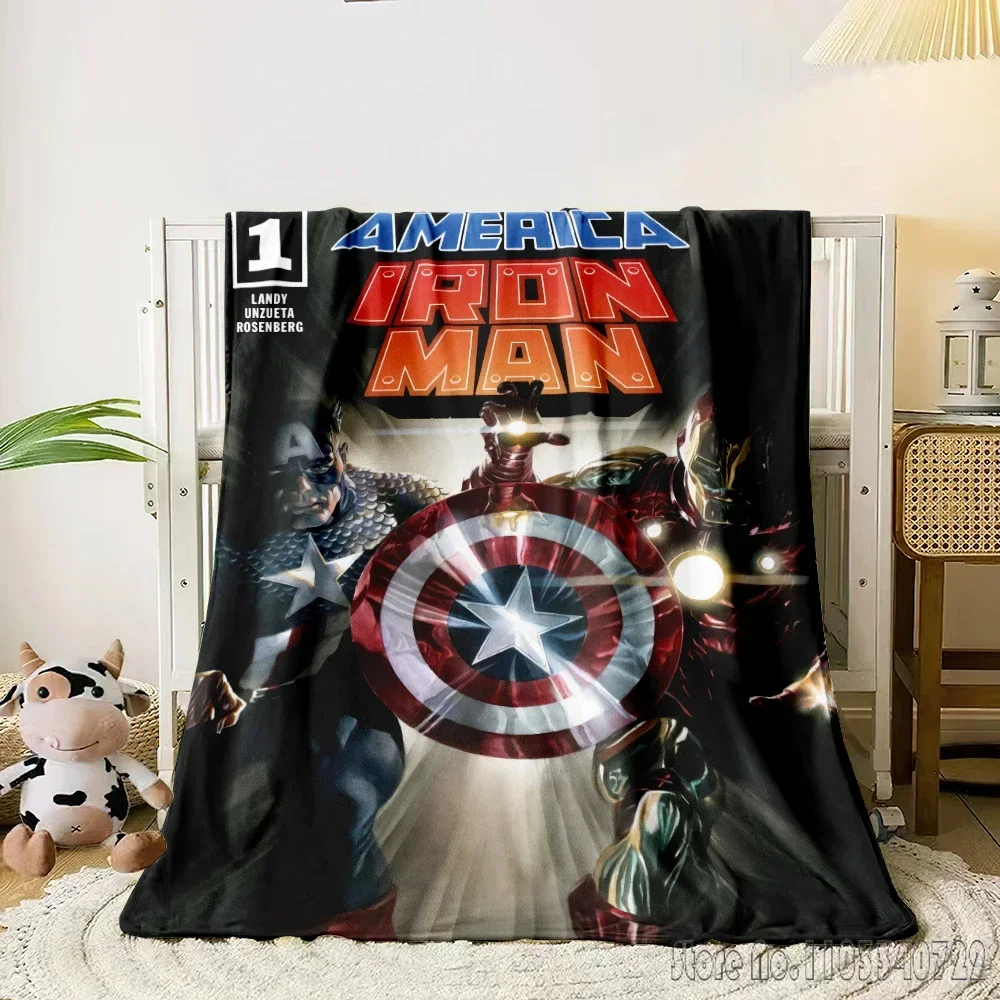 Marvell Captain America Movie 3D Printed Home Kids Blanket Throw for Bed Sofa Decor Fleece Nap Blankets Boys Girls Children Gift