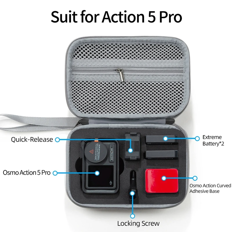 For DJI Osmo Action 3 4 5pro Camera Battery Storage Bag Case Shock-absorption Compression Portable Protection Box Accessories