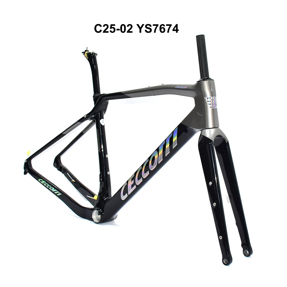 Carbon Road Bike Frame Set, Disc Brake, Full Hidden Cable, Bicycle Frame, Cyclocross, 700C, 2024