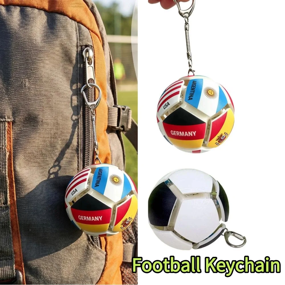 Soccer Football Keychain World National Flags Pendant Creative Press Fidget Toy Stress Relief Ball Bag Ornaments Fan Gift