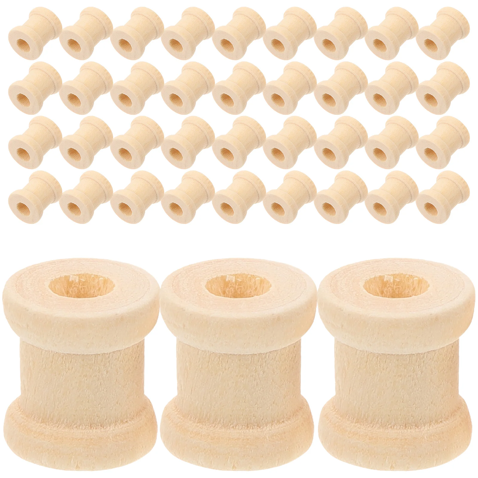 20 Pcs Colorful Bobbin Weaving Bobbins Thread Spools Embroidered Wood Wooden Craft