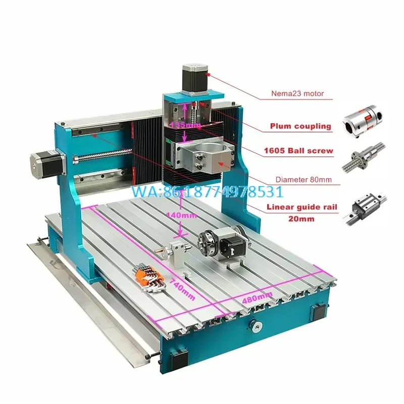 Wmwmnu for LY CNC Frame 6040L Linear Guideway for DIY Engraving Drilling and Milling 3 Axis 4 Axis