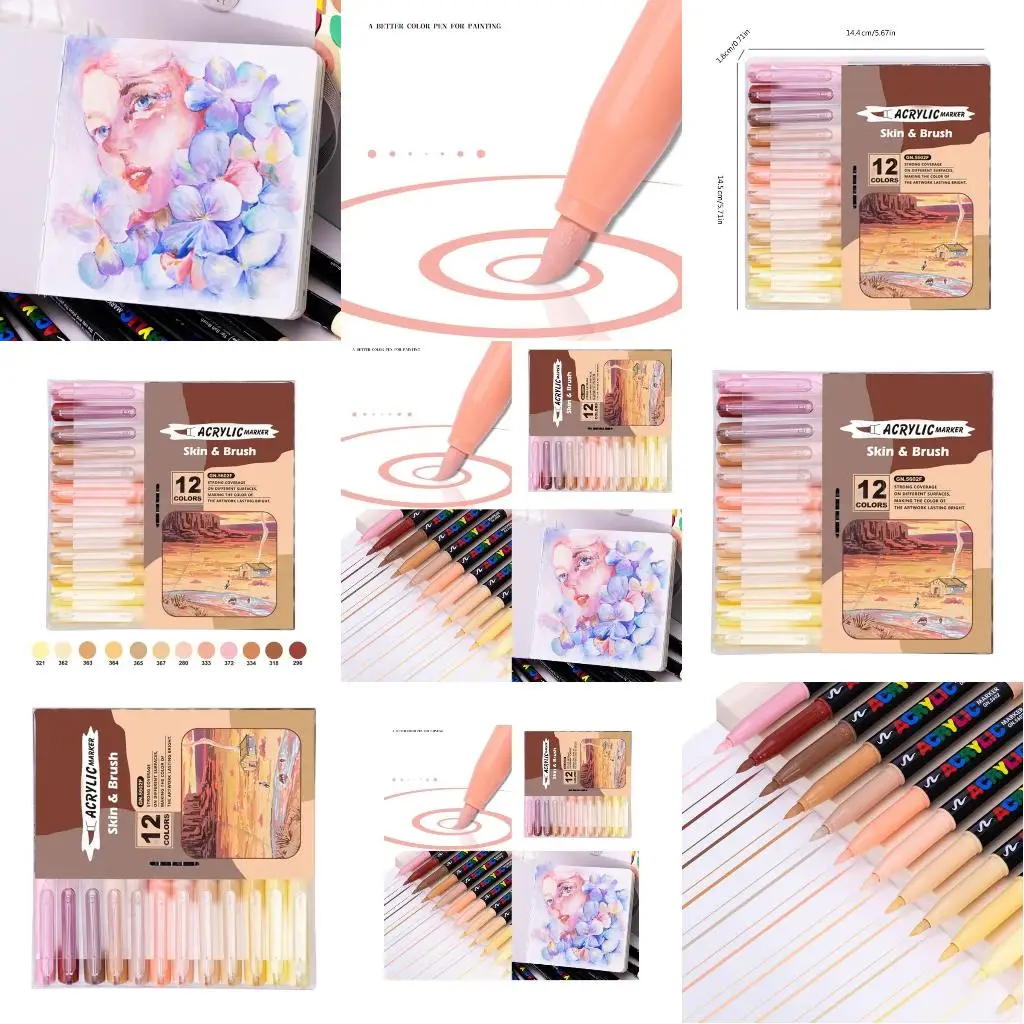 

12 цветов Акриловая краска маркеры граффити маркеры акриловая краска ручка акриловая маркеры. Рисование школьных принадлежностей