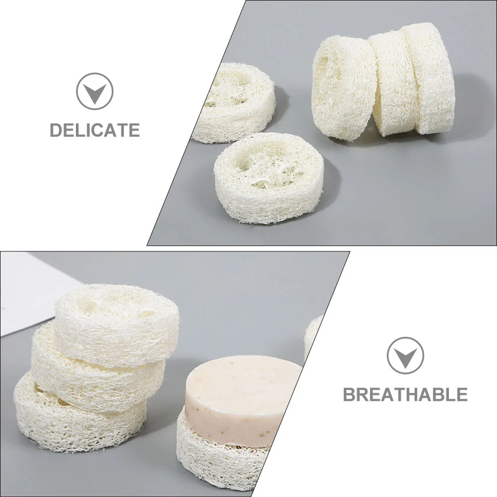 5 Pcs Bath Wipe Brush Loofah Cuts Soap Holder Base Tray Natural Sponge Sponges Slices