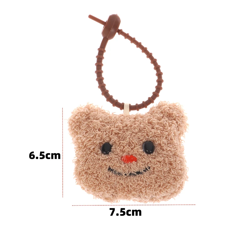 1PC Backpack Doll Pendant Cute Cartoon Butter Bear Plush Toy Keychain Car Key Accessories DIY Decoration