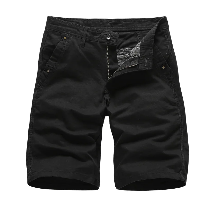 2024 Brand New Mens Cargo Shorts High Quality Black Military Short Pants Men Cotton Solid Casual Beach Shorts Men Summer Bottom