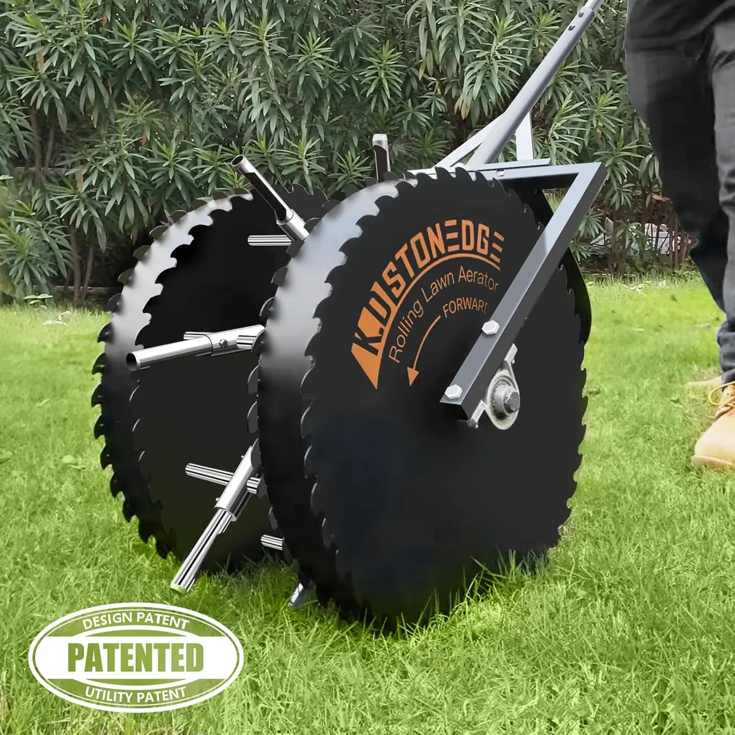 Manual Rolling Lawn Aerator Push Roller Up to 80lbs Coring Rotary Loosening Soil Garden Yard Grass Aeration Tool