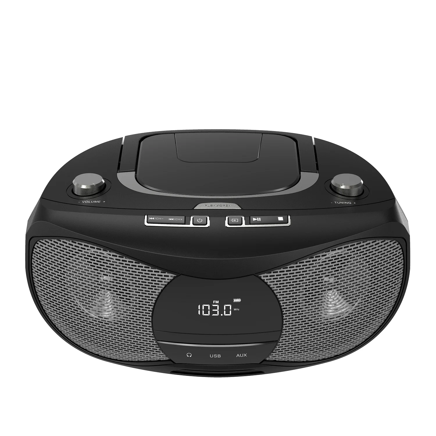Portable CD/DVD/VCD Boombox with BT AM/FM Radio Stereo Sound and Remote Control AUX/USB Drive Cassette Player Combo